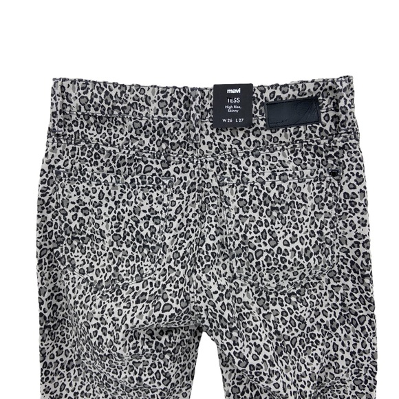 New MAVI Jeans Tess High Rise Skinny Cheetah Print Crop - Picture 4 of 8